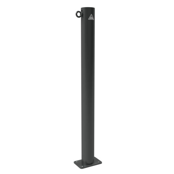 Ornamental bollard | Series 4074B | � 76 mm | stationary, to be fixed by plugswith base plate 100 x 150 mm | without lock | with 1 eyelet